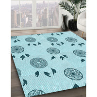 Patterned Electric Blue Rug, pat1083lblu