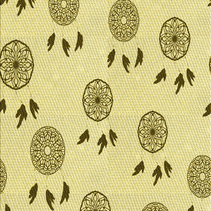 Machine Washable Transitional Sun Yellow Rug, wshpat1083yw