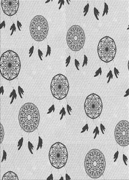 Patterned Gray Novelty Rug, pat1083