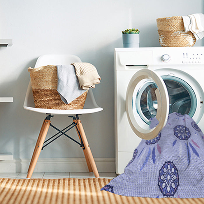 Machine Washable Transitional Medium Slate Blue Rug in a Washing Machine, wshpat1084blu