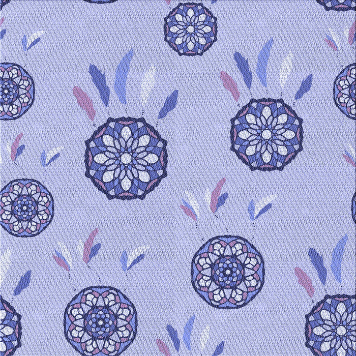 Round Patterned Medium Slate Blue Rug, pat1084blu