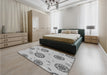 Patterned Gray Rug in a Bedroom, pat1084gry