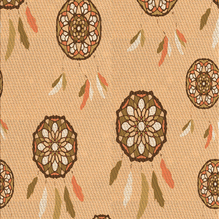 Patterned Chrome Gold Yellow Rug, pat1084org