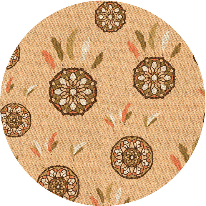 Square Patterned Chrome Gold Yellow Rug, pat1084org