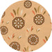 Square Patterned Chrome Gold Yellow Rug, pat1084org
