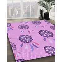 Patterned Pastel Purple Pink Rug, pat1084pur
