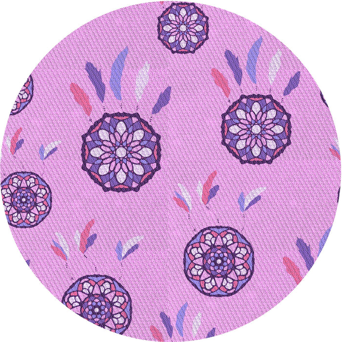 Square Patterned Pastel Purple Pink Rug, pat1084pur