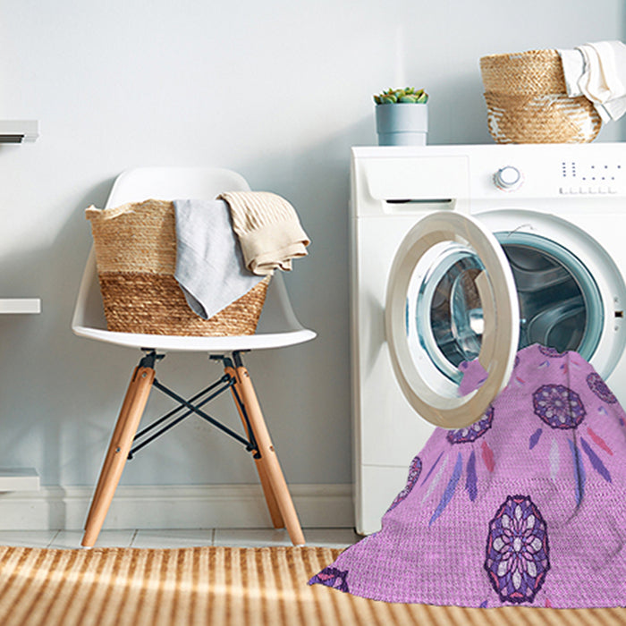 Machine Washable Transitional Pastel Purple Pink Rug in a Washing Machine, wshpat1084pur