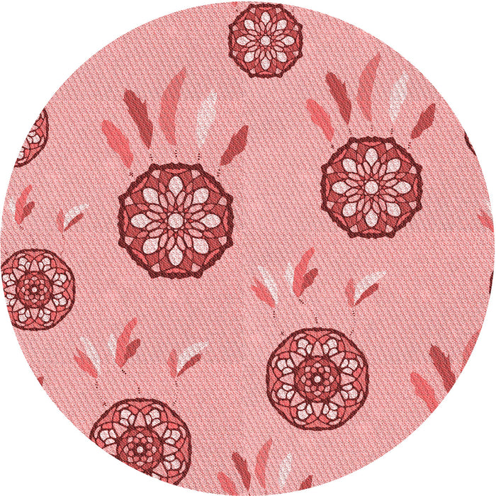 Square Patterned Pastel Pink Rug, pat1084rd