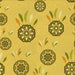 Round Patterned Yellow Rug, pat1084yw