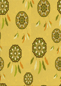 Machine Washable Transitional Yellow Rug, wshpat1084yw