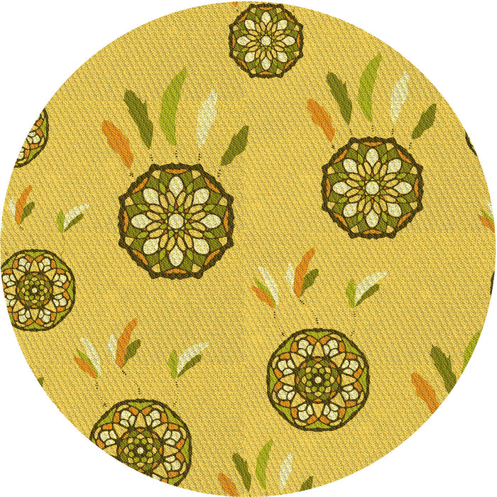 Square Patterned Yellow Rug, pat1084yw