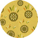 Square Patterned Yellow Rug, pat1084yw