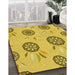 Patterned Yellow Rug in Family Room, pat1084yw