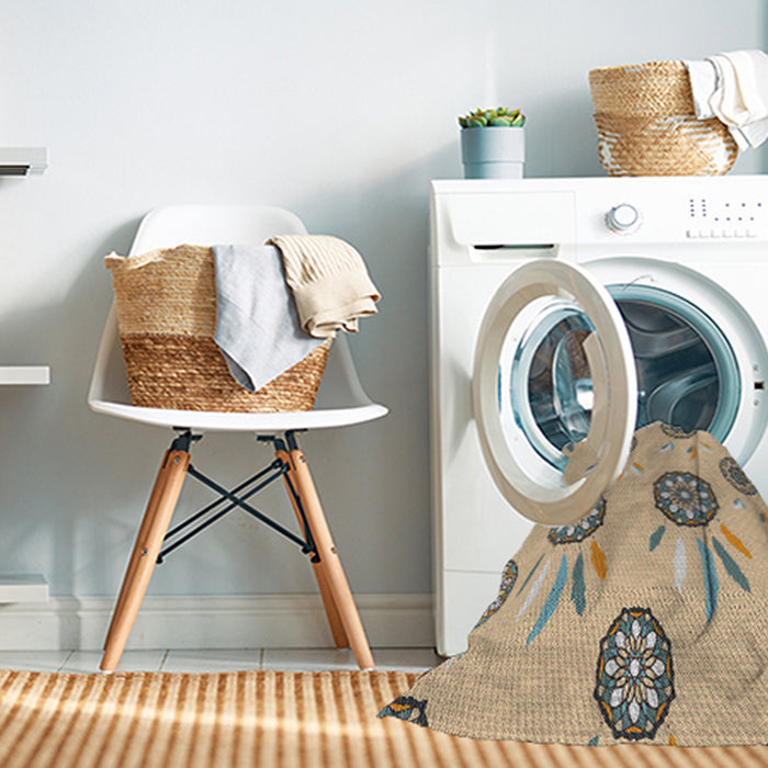 Machine Washable Transitional Brown Rug in a Washing Machine, wshpat1084