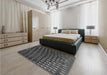 Patterned Black Rug in a Bedroom, pat1085gry