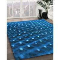 Patterned Blueberry Blue Rug, pat1085lblu