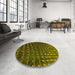 Round Patterned Milk Chocolate Brown Rug in a Office, pat1085yw