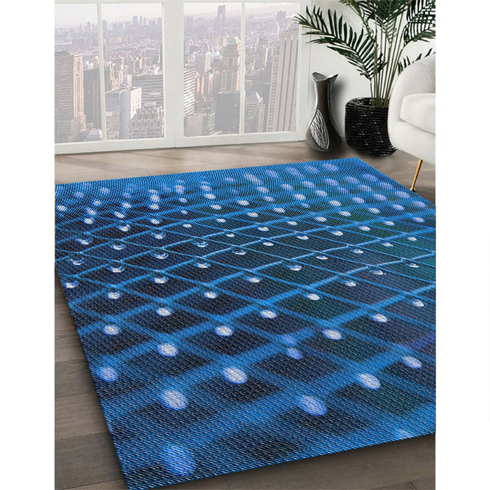 Machine Washable Transitional Blue Rug in a Family Room, wshpat1085