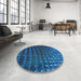 Round Patterned Novelty Rug in a Office, pat1085