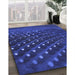 Patterned Denim Dark Blue Rug in Family Room, pat1086blu