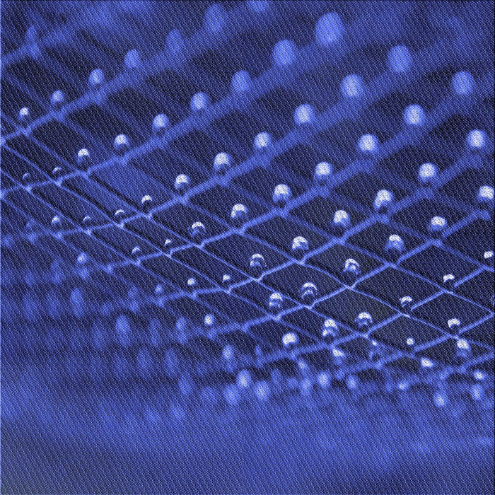 Round Patterned Denim Dark Blue Rug, pat1086blu