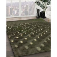 Patterned Fern Green Rug, pat1086brn