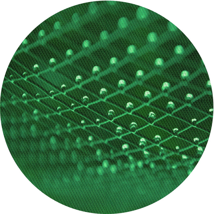 Square Patterned Deep Emerald Green Rug, pat1086grn