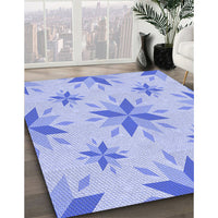 Patterned Sky Blue Rug, pat1087blu