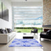 Square Patterned Sky Blue Rug in a Living Room, pat1087blu