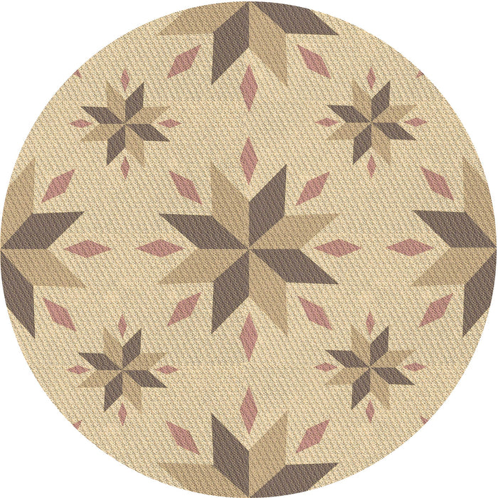 Square Patterned Brown Gold Rug, pat1087brn