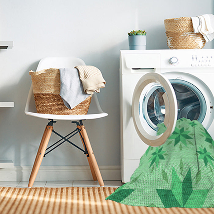 Machine Washable Transitional Jade Green Rug in a Washing Machine, wshpat1087grn