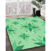 Patterned Jade Green Rug in Family Room, pat1087grn