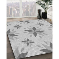 Patterned Gunmetal Gray Rug, pat1087gry