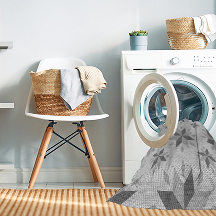 Machine Washable Transitional Gunmetal Gray Rug in a Washing Machine, wshpat1087gry