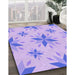 Patterned Blossom Pink Rug in Family Room, pat1087pur