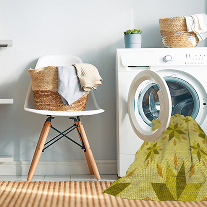 Machine Washable Transitional Yellow Rug in a Washing Machine, wshpat1087yw