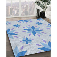 Patterned Pale Blue Novelty Rug, pat1087