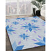 Patterned Pale Blue Novelty Rug in Family Room, pat1087