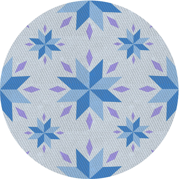 Square Machine Washable Transitional Pale Blue Lily Blue Rug, wshpat1087