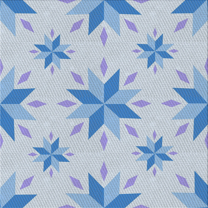 Square Patterned Pale Blue Novelty Rug, pat1087