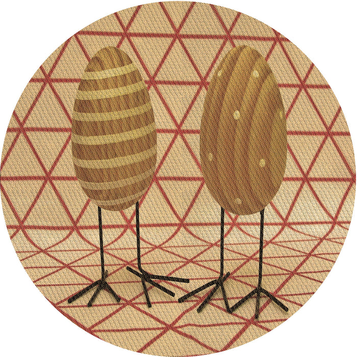 Square Patterned Yellow Orange Rug, pat1088brn