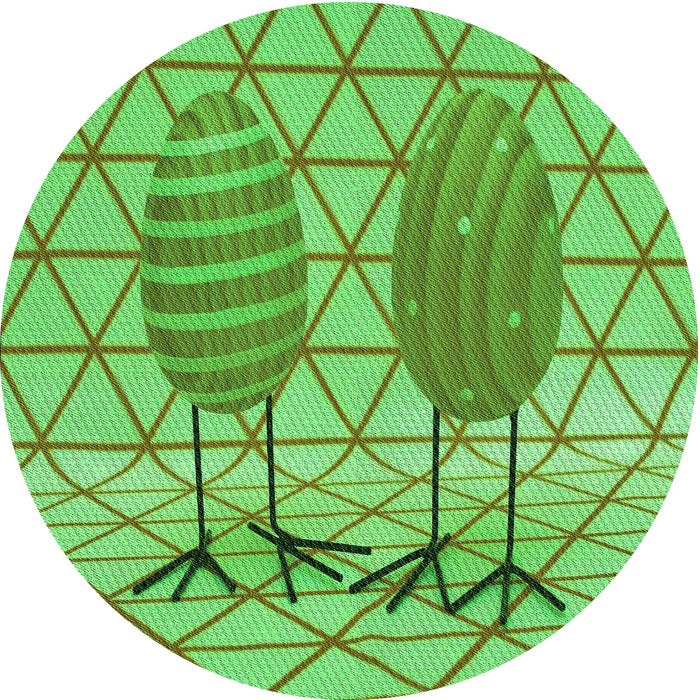 Square Machine Washable Transitional Dark Lime Green Rug in a Living Room, wshpat1088grn