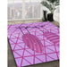 Patterned Violet Purple Rug in Family Room, pat1088pur