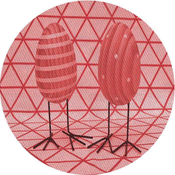 Square Patterned Light Coral Pink Rug, pat1088rd