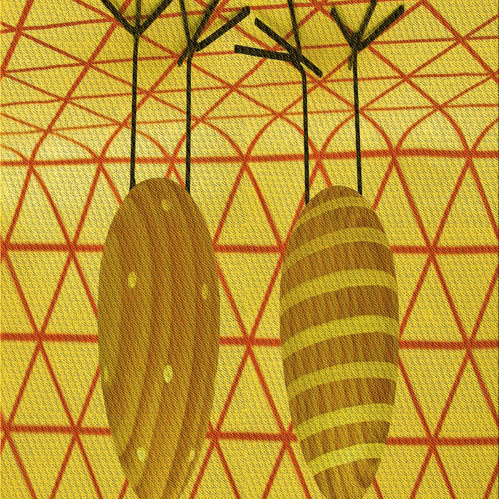 Patterned Gold Yellow Rug, pat1088yw