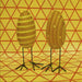 Round Patterned Gold Yellow Rug, pat1088yw