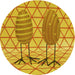 Square Patterned Gold Yellow Rug, pat1088yw