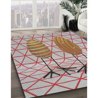 Patterned Cherry Red Novelty Rug, pat1088