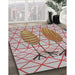 Patterned Cherry Red Novelty Rug in Family Room, pat1088